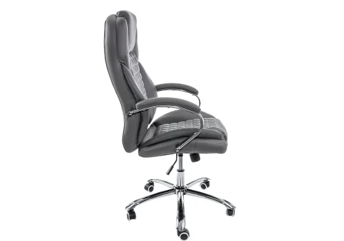 Компьютерное кресло Herd темно-серое 1868 Woodville, серый/искусственная кожа, ножки/металл/хром, размеры - *1430***690*770 фото 5