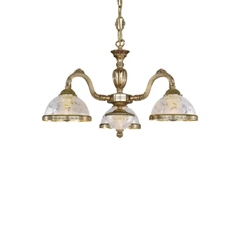 Люстра подвесная  L 6302/3 Reccagni Angelo белая на 3 лампы, основание золотое в стиле классический  фото 3