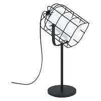 Настольная лампа лофт Bittams 43421 Eglo чёрная белая 1 лампа, основание чёрное металл в стиле лофт 