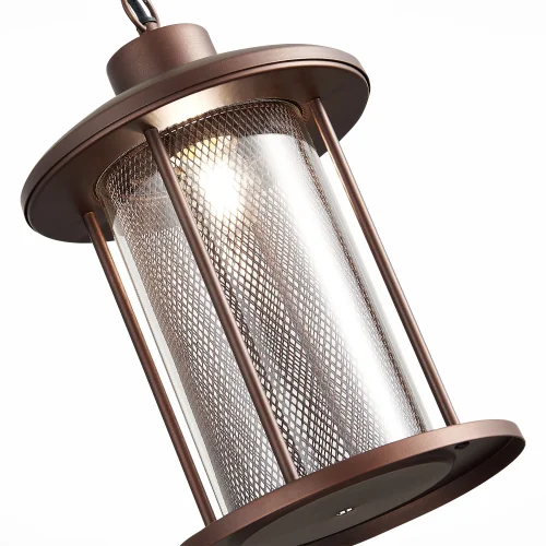 Подвесной светильник LASTERO SL080.403.01 St-Luce уличный IP44 коричневый 1 лампа, плафон прозрачный в стиле кантри E27 фото 4