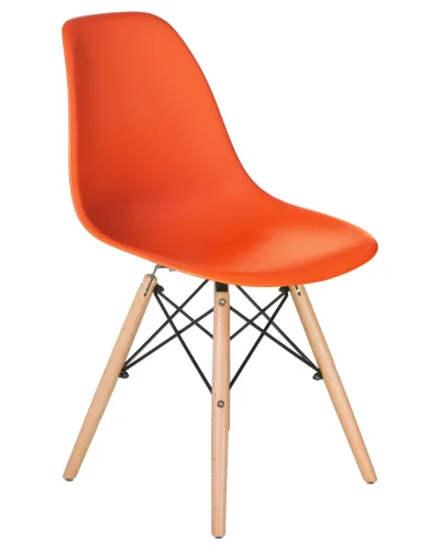 Стул обеденный 638PP-LMZL DSW, цвет сиденья оранжевый (O-02), цвет основания светлый бук Dobrin, оранжевый/, ножки/металл/светлый бук, размеры - ****460*530 фото 9