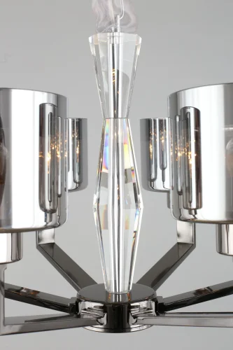 Люстра подвесная Lizzano OML-88903-06 Omnilux прозрачная серая на 6 ламп, основание хром в стиле классический  фото 5