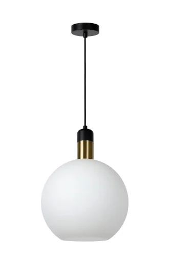 Светильник подвесной Julius 34438/28/61 Lucide белый 1 лампа, основание чёрное в стиле винтаж  фото 2