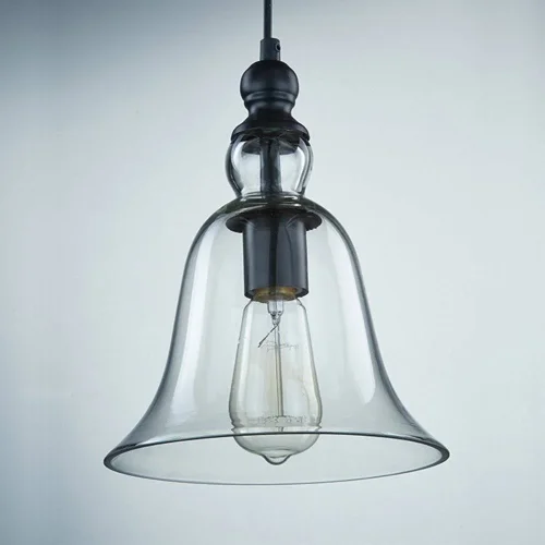 Светильник подвесной LOFT1812 LOFT IT прозрачный 1 лампа, основание чёрное в стиле лофт  фото 3