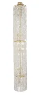 Люстра хрустальная каскадная столб Belluno E 1.9.35.400 G Dio D'Arte без плафона прозрачная на 20 ламп, основание жёлтое золотое в стиле классический 