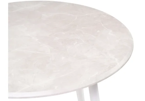 Деревянный стол Абилин 90 мрамор светло-серый / белый матовый 507216 Woodville столешница серая мрамор из мдф фото 4