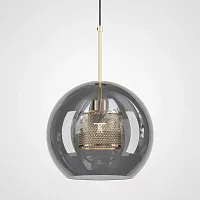 Светильник подвесной CATCH SMOKY D24 186738-23 ImperiumLoft серый 1 лампа, основание бронзовое в стиле современный минимализм 