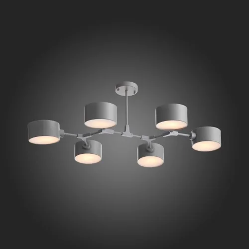 Люстра потолочная Gimento SLE183702-06 Evoluce серая на 6 ламп, основание серое в стиле современный  фото 3