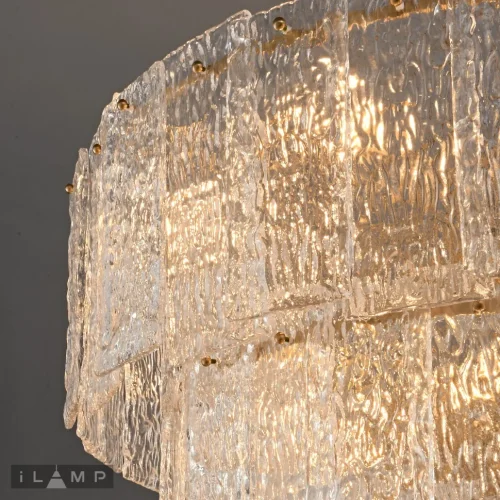 Люстра подвесная Manhattan P6315-D800 BR iLamp прозрачная на 18 ламп, основание латунь в стиле классический  фото 8