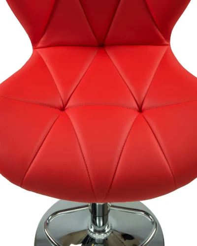 Стул барный 5022-LM BARNY,  цвет сиденья красный, цвет основания хром Dobrin, красный/экокожа, ножки/металл/хром, размеры - 890*1100***460*540 фото 5