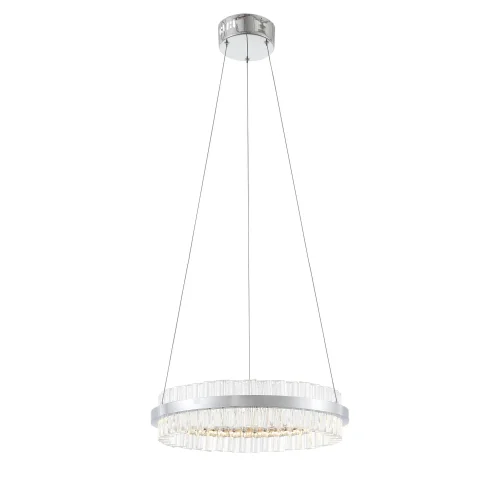 Светильник подвесной LED Cherio SL383.103.01 ST-Luce прозрачный 1 лампа, основание хром в стиле современный кольца