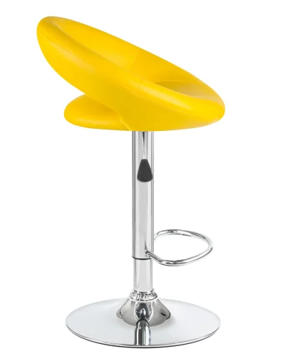 Стул барный 5001-LM MIRA,  цвет сиденья желтый, цвет основания хром Dobrin, жёлтый/экокожа, ножки/металл/хром, размеры - 790*1020***535*470 фото 3