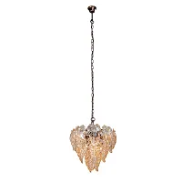 Люстра подвесная V5843-7/7 Vitaluce янтарная на 7 ламп, основание бронзовое в стиле современный классический 