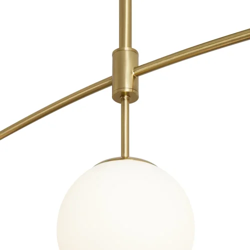 Светильник потолочный Hanger FR5443CL-04BS Freya белый 4 лампы, основание латунь в стиле современный молекула шар фото 2