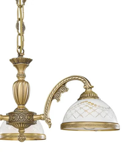 Люстра подвесная  L 7002/3 Reccagni Angelo белая на 3 лампы, основание античное бронза в стиле классический  фото 2