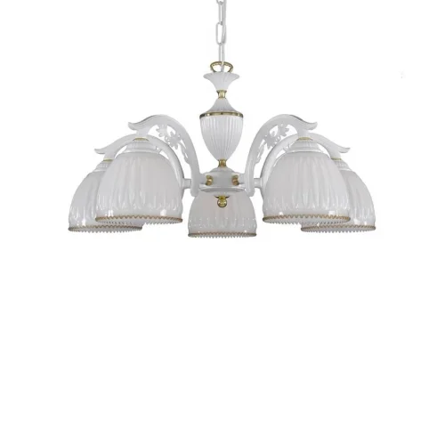Люстра подвесная L 9601/5 Reccagni Angelo белая на 5 ламп, основание белое в стиле классический 