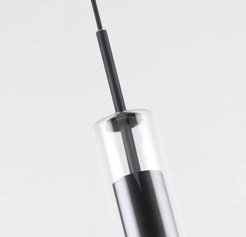 Светильник подвесной LED Aenigma 2556-1P Favourite прозрачный 1 лампа, основание чёрное в стиле современный трубочки фото 3