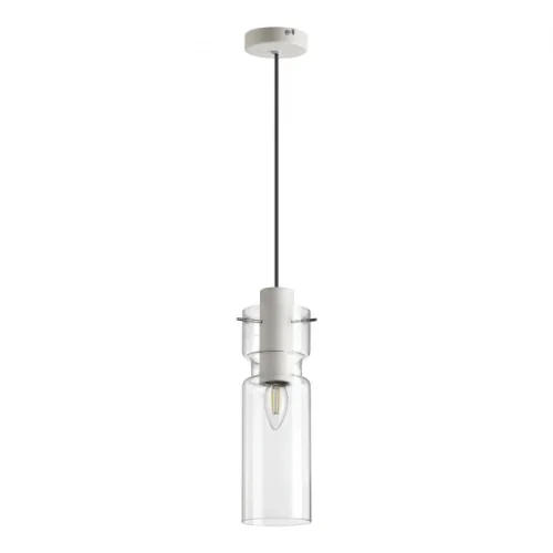 Светильник подвесной Scrow 5057/1B Odeon Light прозрачный 1 лампа, основание чёрное в стиле современный трубочки