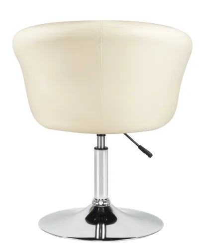 Кресло дизайнерское 8600-LM,  цвет сиденья кремовый, цвет основания хром Dobrin, кремовый/экокожа, ножки/металл/хром, размеры - 750*900***600*570 фото 5