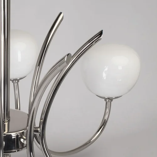 Люстра подвесная Оливия 306014808 MW-Light белая на 8 ламп, основание никель в стиле современный шар фото 6
