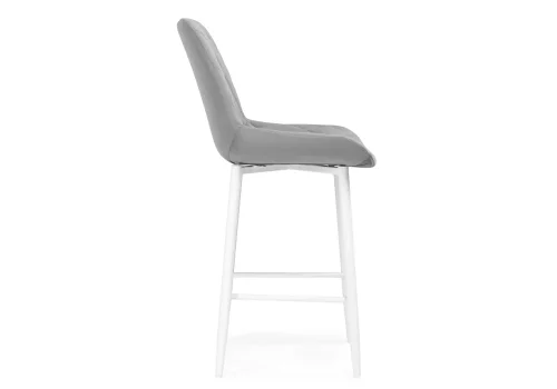 Полубарный стул Баодин К Б/К светло-серый / белый 517170 Woodville, серый/велюр, ножки/металл/белый, размеры - ****500*560 фото 3