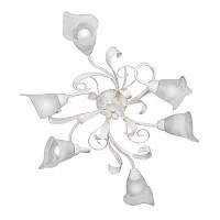 Люстра потолочная V3747-0/6PL Vitaluce белая на 6 ламп, основание бежевое в стиле флористика 