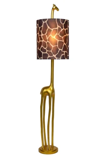 Торшер Extravaganza Miss Tall 10706/81/02 Lucide жираф коричневый 1 лампа, основание матовое золото в стиле винтаж современный
