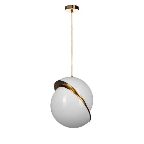 Светильник подвесной Crescent 5063-B LOFT IT белый 1 лампа, основание золотое в стиле арт-деко шар фото 2