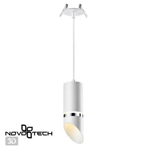 Светильник подвесной встраиваемый Delta 370906 Novotech белый 1 лампа, основание белое в стиле современный трубочки фото 3