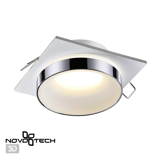 Светильник точечный Water 370786 Novotech хром 1 лампа, основание белое в стиле современный  фото 2