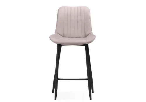 Полубарный стул Седа К латте / черный 511178 Woodville, бежевый/велюр, ножки/металл/чёрный, размеры - ****490*570 фото 2