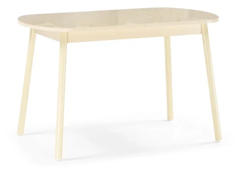 Стеклянный стол Агат кремовый / кремовый 379004 Woodville столешница кремовая из стекло лдсп