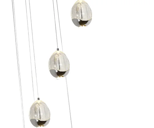 Люстра каскадная LED Берти 07866-10A,02 Kink Light прозрачная на 10 ламп, основание хром в стиле современный каскад фото 2