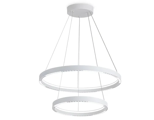 Люстра подвесная LED FL5862 Ambrella light белая на 1 лампа, основание белое в стиле современный хай-тек кольца