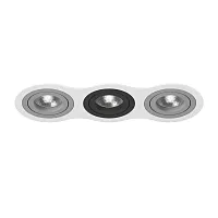 Светильник точечный Intero 16 Triple Round i636090709 Lightstar чёрный серый 3 лампы, основание белое в стиле современный хай-тек 