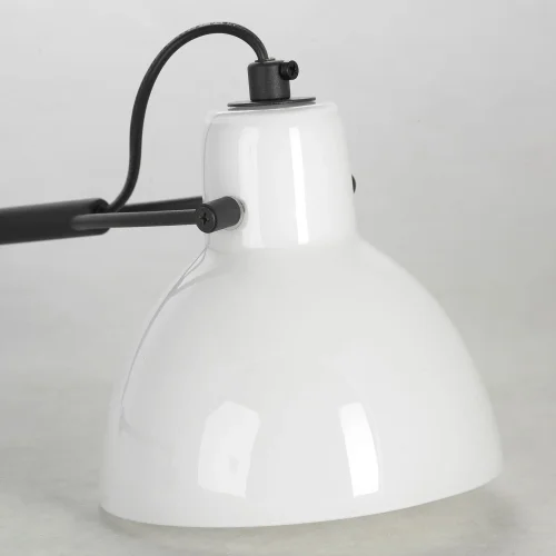 Настольная лампа LSP-0598 Lussole белая 1 лампа, основание чёрное металл в стиле лофт  фото 2