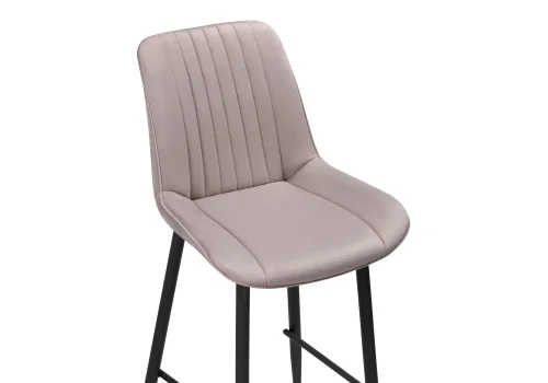 Полубарный стул Седа К латте / черный 511178 Woodville, бежевый/велюр, ножки/металл/чёрный, размеры - ****490*570 фото 5