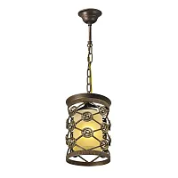 Светильник подвесной Айвенго 382016401 Chiaro бежевый 1 лампа, основание коричневое в стиле кантри 