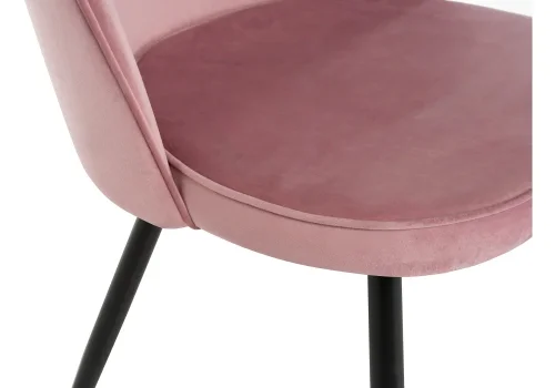 Стул на металлокаркасе Dodo пудрово-розовый 11736 Woodville, розовый/велюр, ножки/металл/чёрный, размеры - ****480*540 фото 5