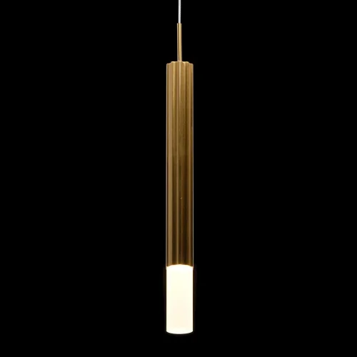 Светильник подвесной LED Ракурс 631017005 DeMarkt белый бронзовый 5 ламп, основание бронзовое в стиле хай-тек трубочки фото 4