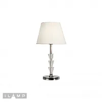 Настольная лампа Alesti T2424-1 Nickel iLamp бежевая 1 лампа, основание никель металл в стиле современный американский 
