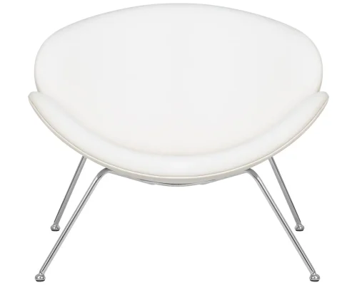 Кресло дизайнерское 72-LMO EMILY, цвет сиденья белый (YP17), цвет основания хромированная сталь Dobrin, белый/винил, ножки/металл/хром, размеры - ****810*780 фото 6