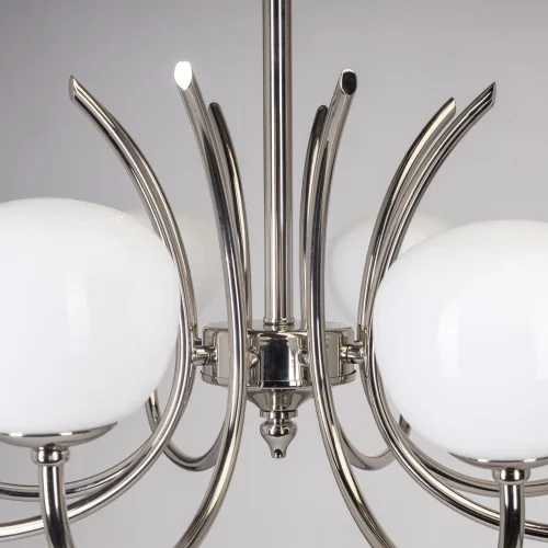Люстра подвесная Оливия 306014808 MW-Light белая на 8 ламп, основание никель в стиле современный шар фото 7