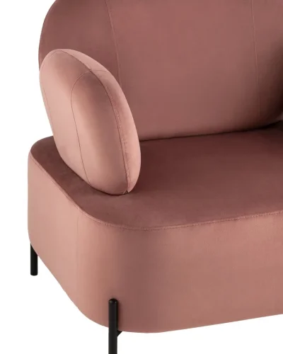 Кресло Кэнди велюр пыльно-розовый УТ000035880 Stool Group, розовый/велюр, ножки/металл/чёрный, размеры - ****860*790мм фото 6