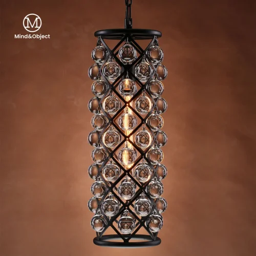Светильник подвесной Magic 058-421А Sun-Lumen чёрный прозрачный 1 лампа, основание никель хром в стиле современный арт-деко  фото 2