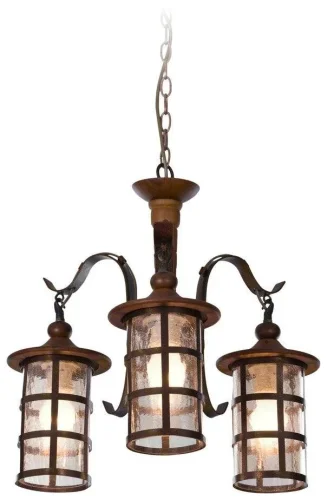 Люстра подвесная  588-703-03 Velante прозрачная на 3 лампы, основание коричневое чёрное в стиле кантри 