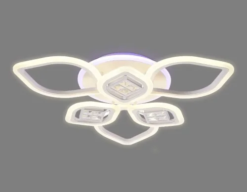 Люстра потолочная LED с пультом Ice FA282 Ambrella light белая на 1 лампа, основание белое в стиле современный хай-тек с пультом фото 4