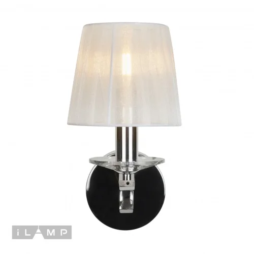Бра Perfection RM7006/1W CR iLamp белый на 1 лампа, основание хром в стиле современный американский 