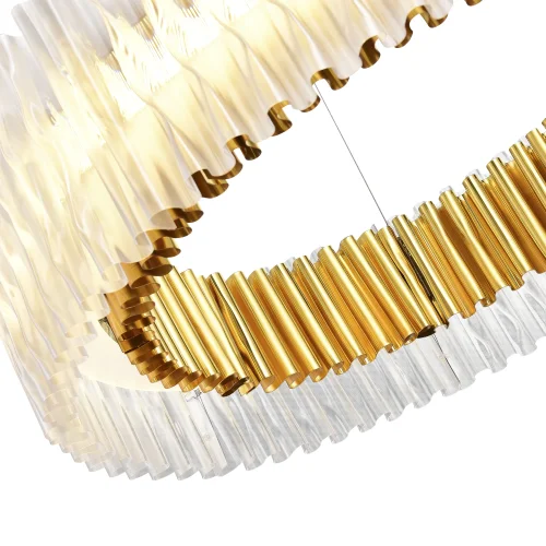 Люстра подвесная LED Nazare SL6012.213.01 ST-Luce прозрачная золотая на 1 лампа, основание белое в стиле современный  фото 3