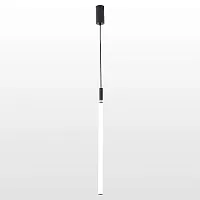 Светильник подвесной LED Pickens LSP-8393 Lussole белый 1 лампа, основание чёрное в стиле современный хай-тек минимализм трубочки